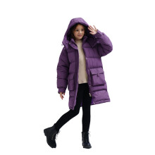 (Purple, 8-9Years) Kids Girls' Coat Hooded Parka Jacket Warm Outwear