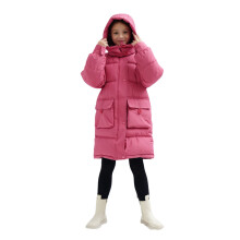 (Watermelon red, 7-8Years) Kids Girls' Coat Hooded Parka Jacket Warm Outwear