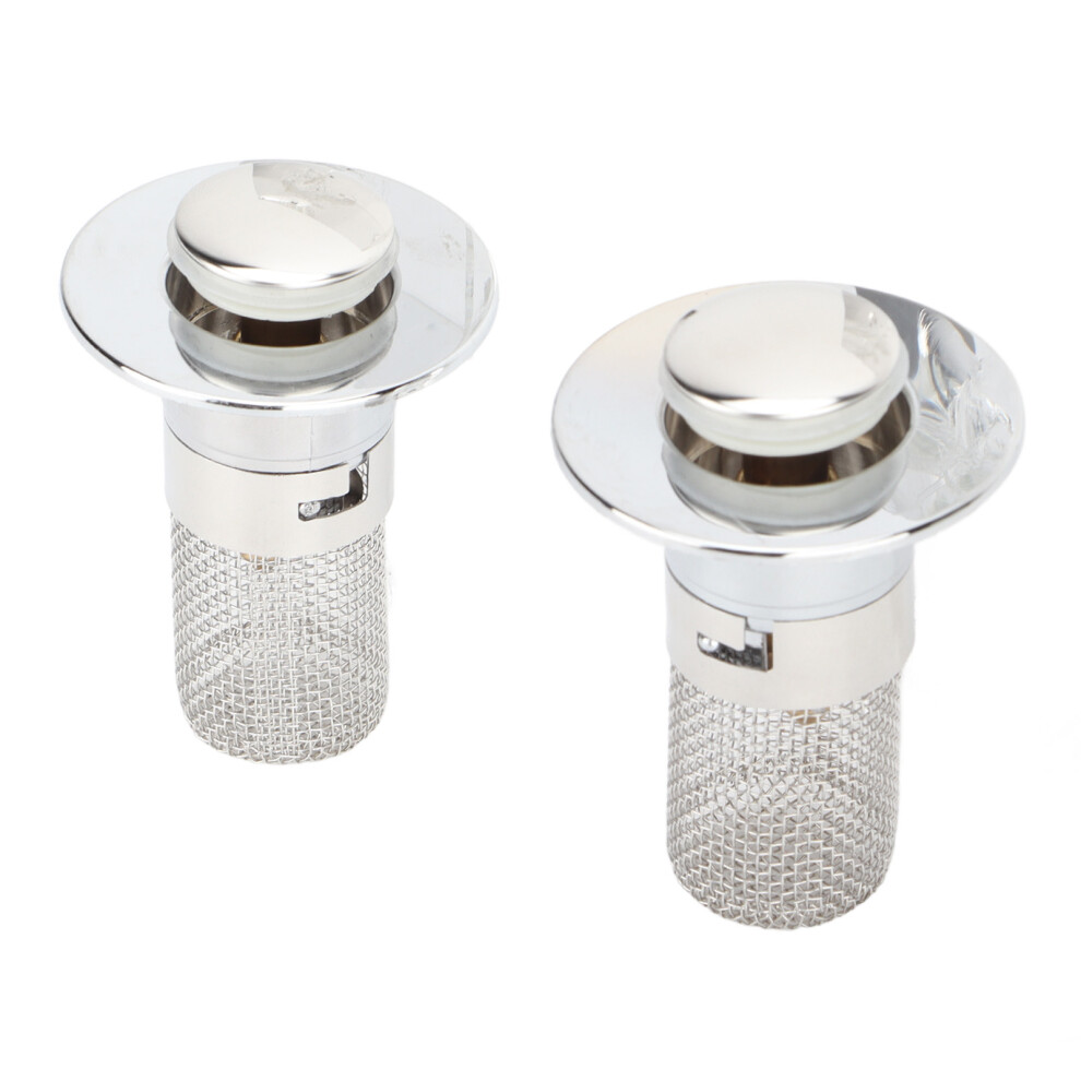 2 StüCk Badwaschbecken-StöPsel HaarfäNger Ersatz Pop-Up-Abflussfilter Mit Entnehmbarem Edelstahlkorb-image