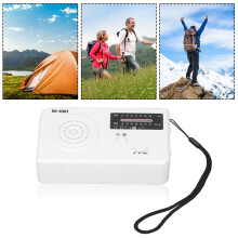 Radio solar de manivela blanca 500mAh 280g USB/AM/FM