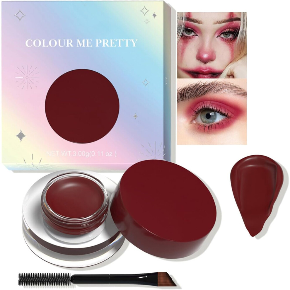 Gogerstar Red,Cream (Red) 3 In 1 Deep Red Gel Eyeliner, Brow Pomade & Eyeshadow Cream Â Smudge-Proof, Matte Finish Â Highly Pigmented Long Lasting Eyeliner Pencil