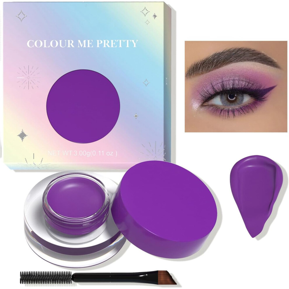 Gogerstar Red,Cream,Purple (Purple) 3 In 1 Deep Red Gel Eyeliner, Brow Pomade & Eyeshadow Cream Â Smudge-Proof, Matte Finish Â Highly Pigmented Long Lasting Eyeliner Pencil