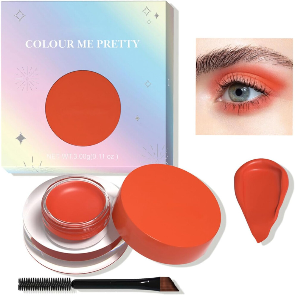 Gogerstar Orange,Red,Cream (Orange) 3 In 1 Deep Red Gel Eyeliner, Brow Pomade & Eyeshadow Cream Â Smudge-Proof, Matte Finish Â Highly Pigmented Long Lasting Eyeliner Pencil
