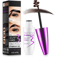 (Dark Brown) Peel Off Eyebrow Tint, Brow Tattoo Peel Off, Waterproof Eyebrow Gel&Long-Lasting Natural Color, Eye Brow Dye for Defined Brows, Smudge-Proof