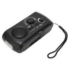 Multiband Solar Hand Crank Emergency Radio with LED Light, 15.5x7.5x4.5cm Black