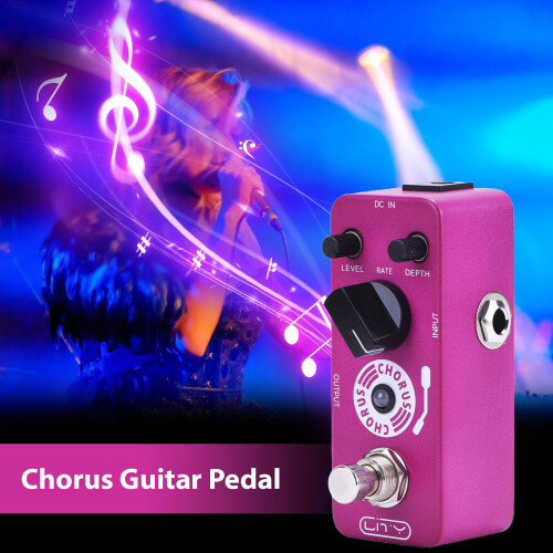 Pédale de chorus Lity 9 V Mini rose rouge 3,7  9  3,5 cm 1