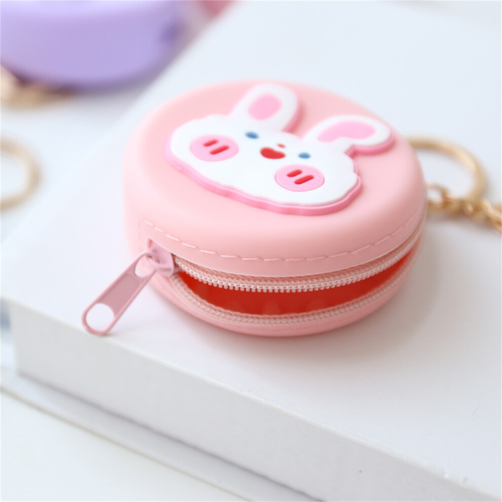 Cute Round Silicone Coin Pouch Pink Rabbit Zipper Wallet for Keys & Lipstick-image-OPC-PJBNSJG-NEW