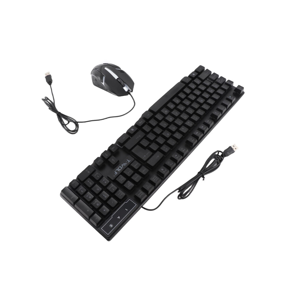 Tf800 Set: Ergonomic Rainbow Keyboard Led Mouse 3.5Mm Headset Pad Light 3681332909062