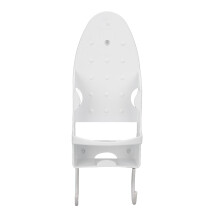 White 2 in 1 Wall Mount Electric Iron Rack with Heat Resistant Holder and Hook