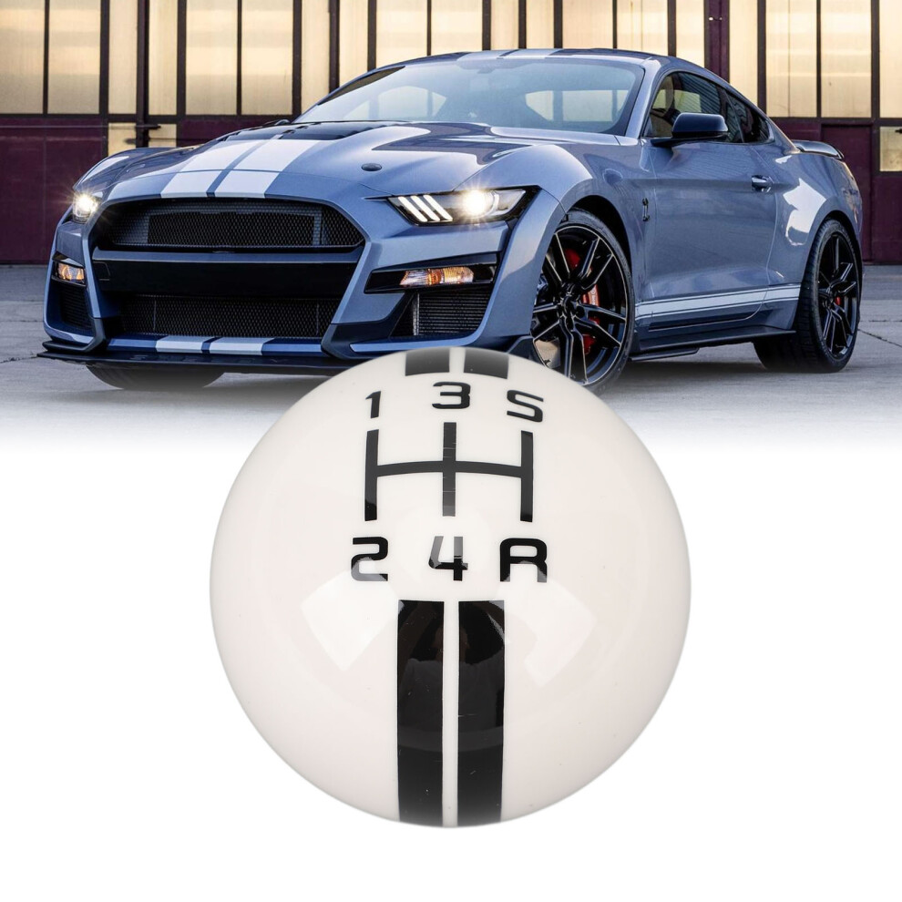 Round 5 Speed Shift Knob Manual Gear Stick For Mustang 1967Â2018 Black/White 7631332911769