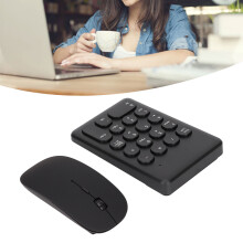 Slim Portable 2.4GHz Wireless Numeric Keypad and Mouse Set for Laptops