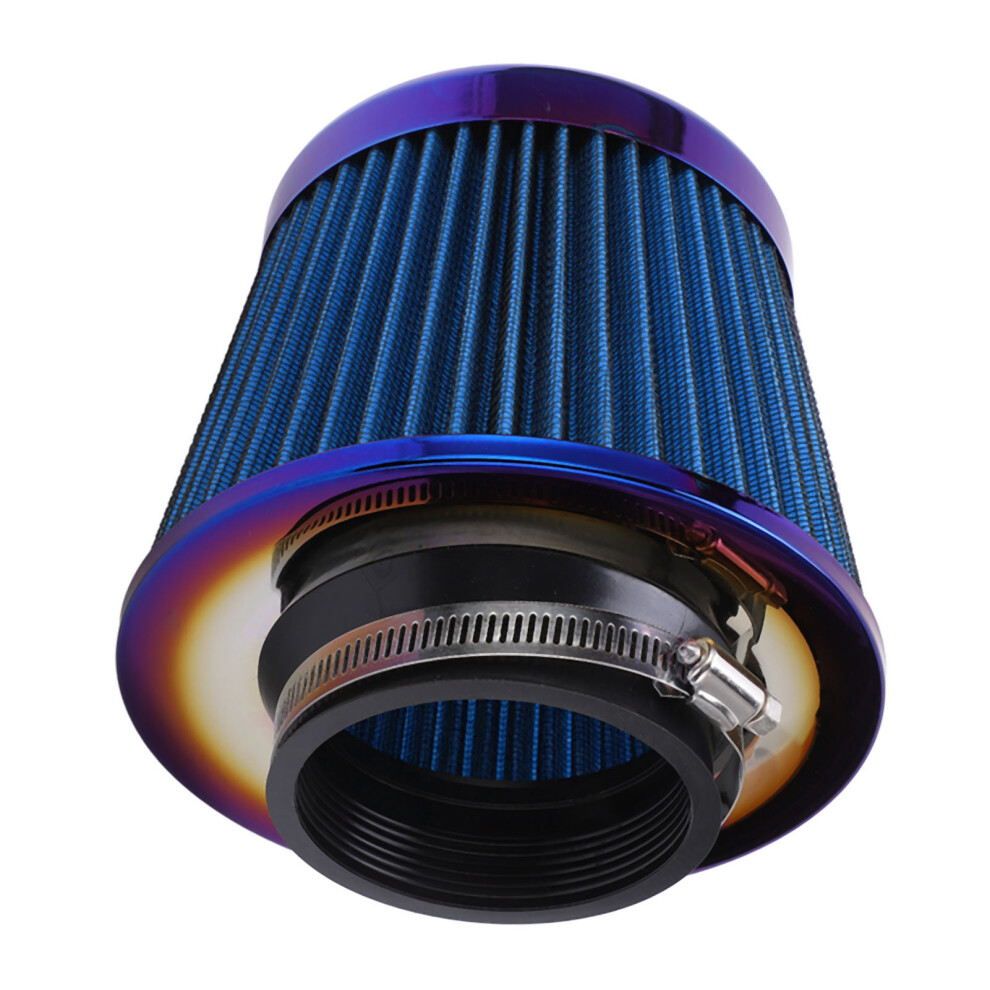 High Performance 3In/76Mm Car Intake Air Filter Reusable & Washable Blue 4971332923229