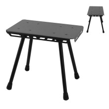 Tragbarer Klapphocker Leichtes Aluminium-Oxford-Gewebe Sitzkissen Tragfähigkeit 150 kg Angel- und Campingstuhl für Wandern Schwarz