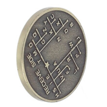 CW Morse-Code-Trainingsmünze aus verzinktem Kupfer, Verschlüsselungssprache, Münze für Amateurfunk Anfänger, 30x30x3 mm