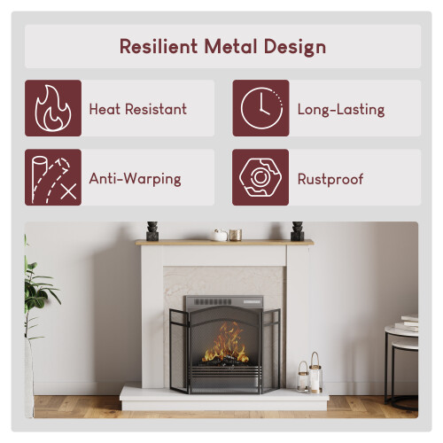 Milton 3 Panel Folding Fire Guard - Fireplace Screen 2