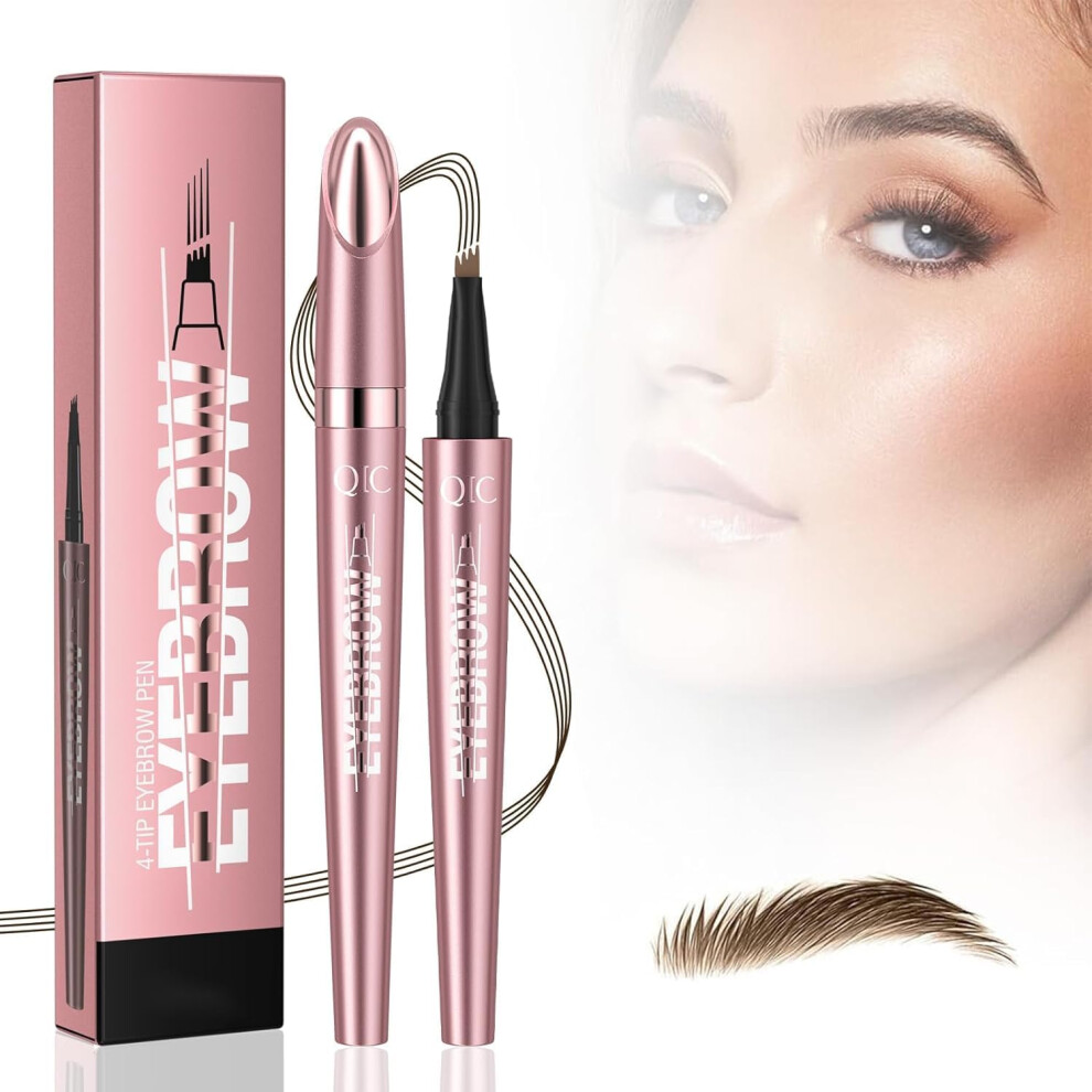Gogerstar Brown (Dark Coffee) Eyebrow Pencil, Liquid Eyebrow Pen, Waterproof Brow Pen With Micro-Fork Tip, Smudgeproof Long Lasting Fine Sketch Pen