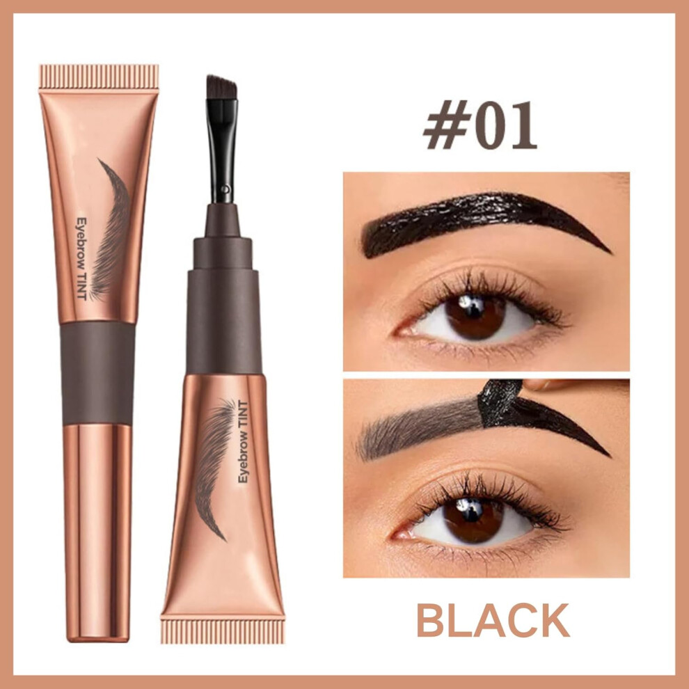 Gogerstar Black (Black) Tattoo Brow Peel Off Eyebrow Gel,Peel Off Eyebrow Gel Tint With Exclusive Brush Head,Semi-Permanent Colour Eyebrowdye,Waterproof Brow Tint
