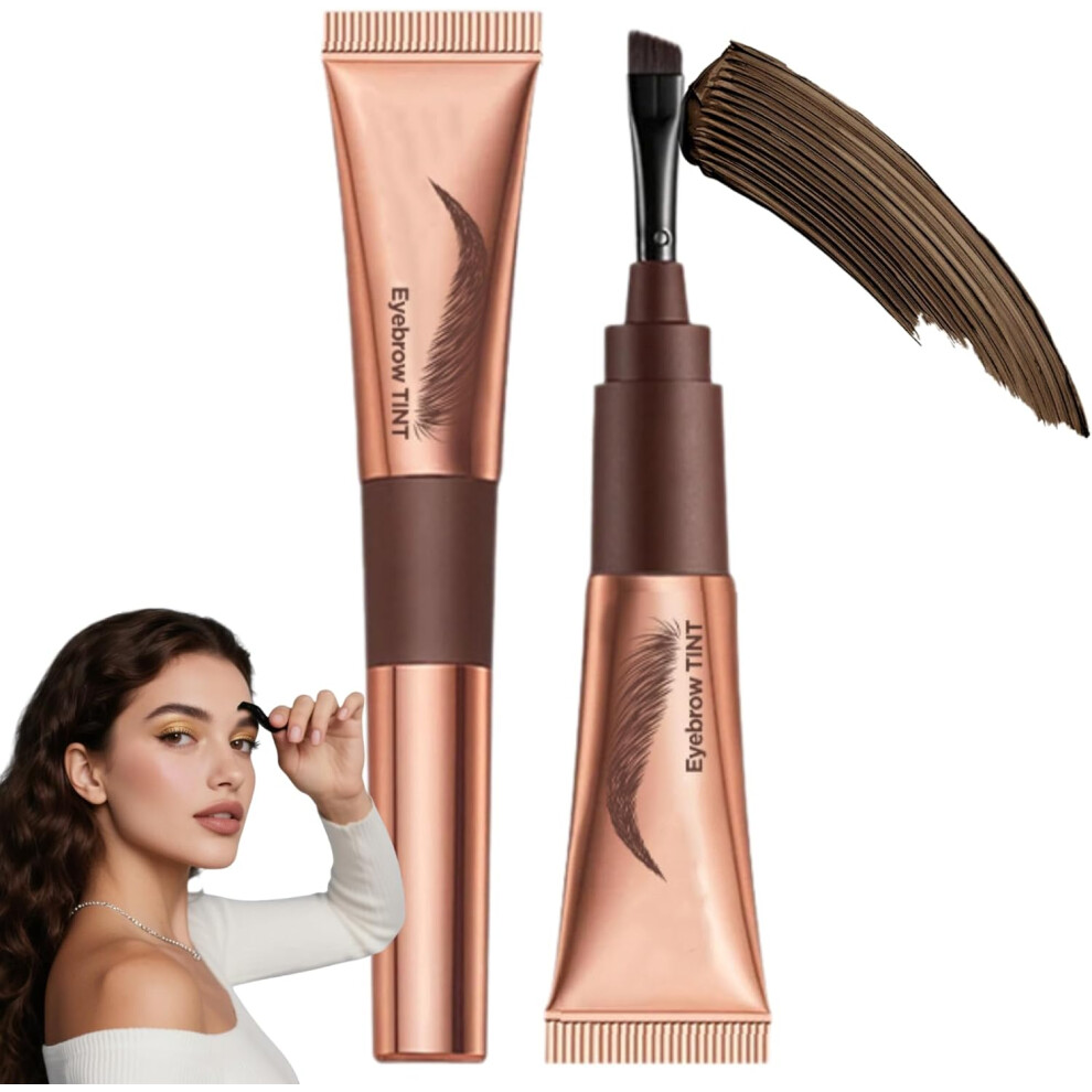 Gogerstar Brown (Dark ) Tattoo Brow Peel Off Eyebrow Gel,Peel Off Eyebrow Gel Tint With Exclusive Brush Head,Semi-Permanent Colour Eyebrowdye,Waterproof Brow Tin