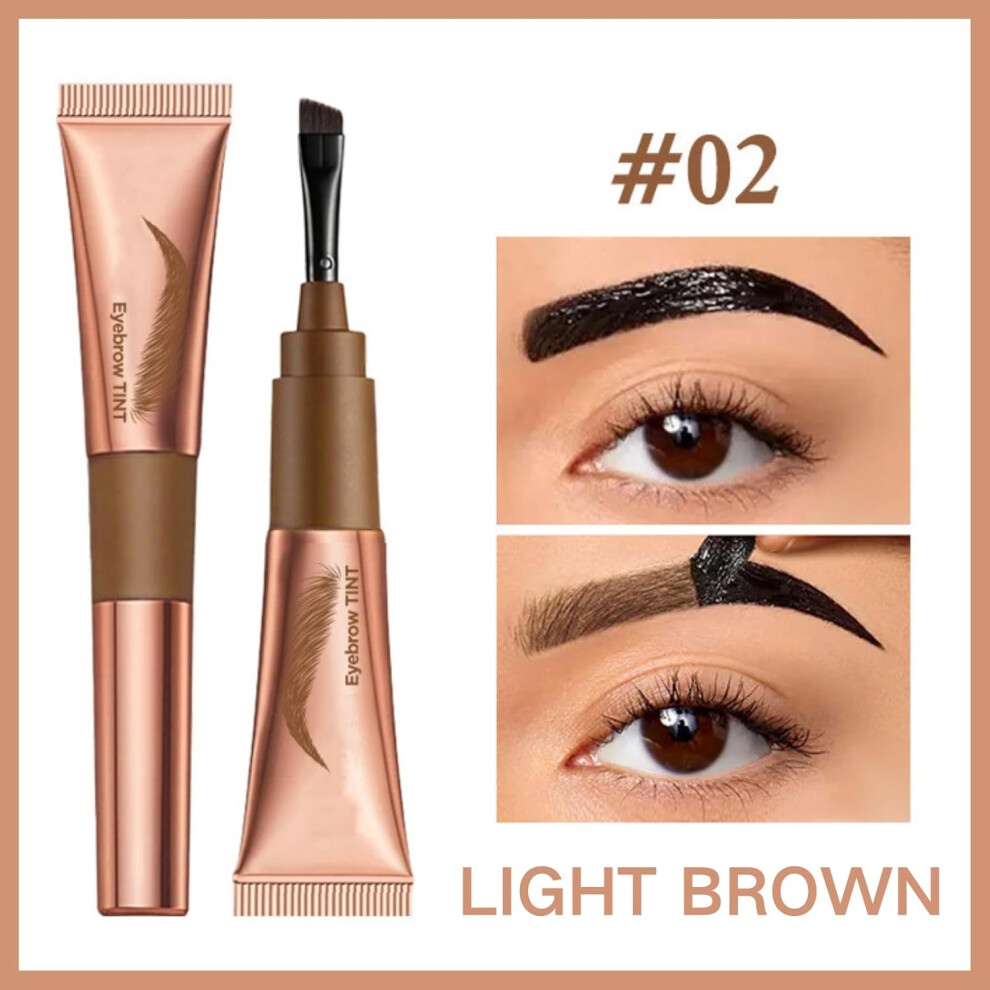 Gogerstar Brown (Light ) Tattoo Brow Peel Off Eyebrow Gel,Peel Off Eyebrow Gel Tint With Exclusive Brush Head,Semi-Permanent Colour Eyebrowdye,Waterproof Brow Ti