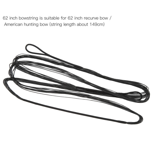 12 Strands Recurve Bow String Replacement, 62 Inches, Black 2