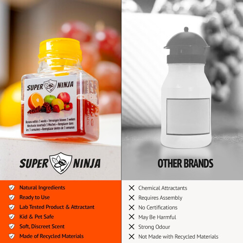 Super Ninja Fruit Fly Trap 2 Pack Effective Home Kitchen Fly Killer 1