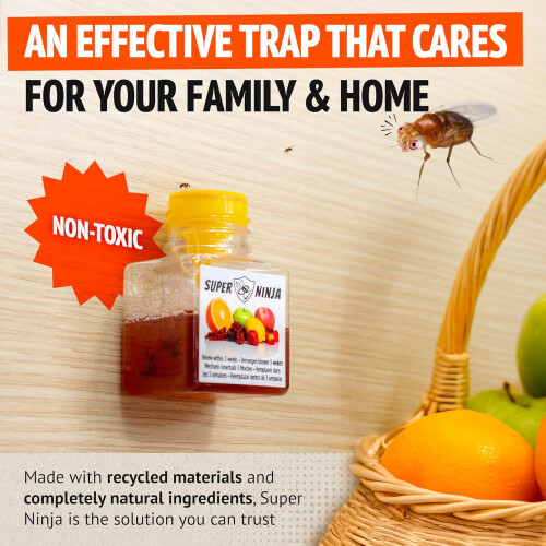 Super Ninja Fruit Fly Trap 2 Pack Effective Home Kitchen Fly Killer 2
