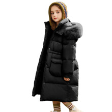 (Black, 7-8Years) Kids Girls' Coats Padded Winter Warm Jackets UK