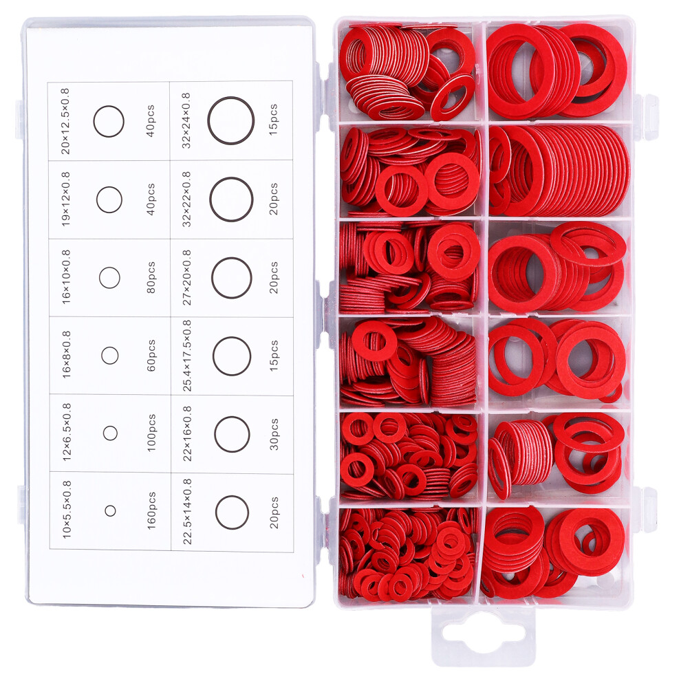 Durable Paper Fiber Flat Washers 600PCS Assorted Sizes with Storage Box-image-OPC-PJBNY8V-NEW