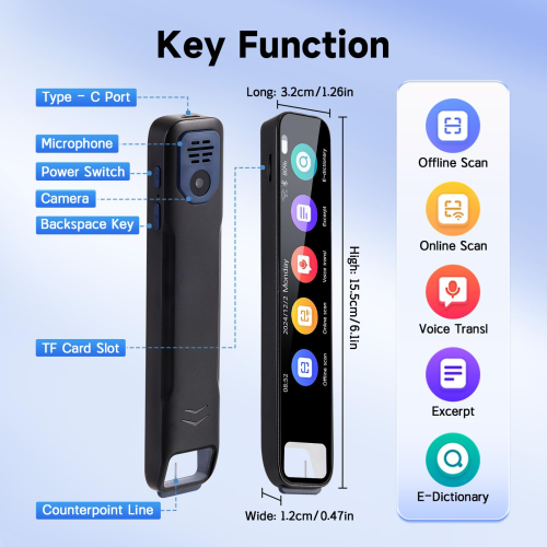 Scan Reader Pen, 134 Languages Scan Translator Pen for Dyslexia 1
