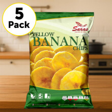 Saras Yellow Banana Chips 150g x 5 | Crunchy & Fresh | Authentic South Indian Snack