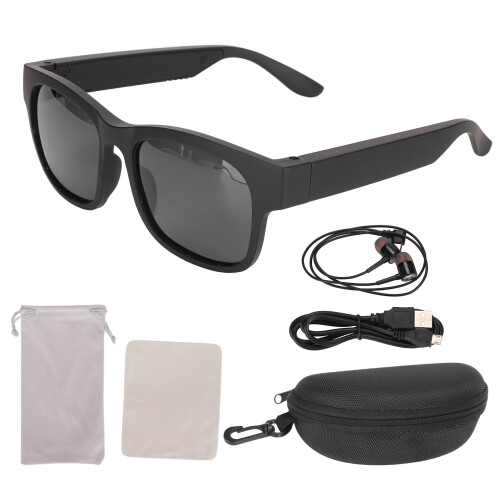 Noise Cancelling Bluetooth Sunglasses with Built-In Headphones Black 1