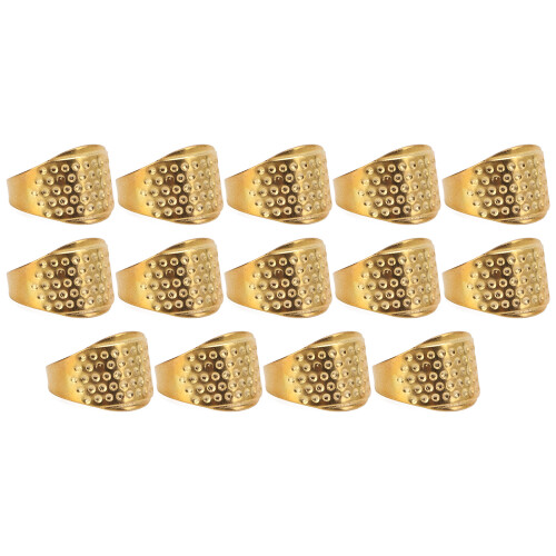 14Pcs Adjustable Copper Thimbles in Gold for Sewing & Craft Projects 1