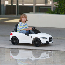 AIYAPLAY 12V BMW M4 Licensed Kids Electric Car w/ Remote, Suspension, White