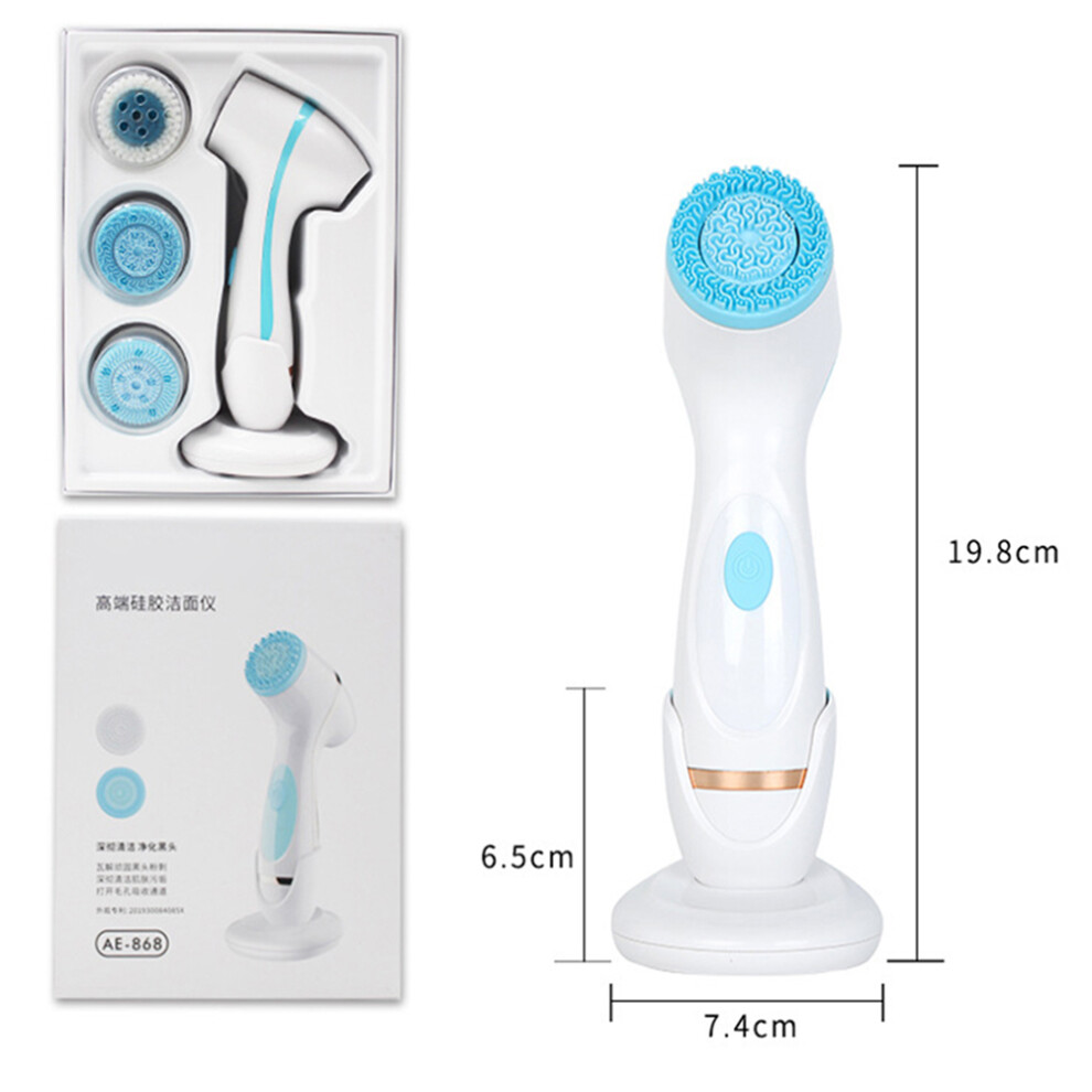 Silicone Facial Cleansing Brush with 3 Replaceable Heads â 23.217.58.1 cm