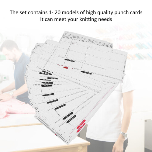 Carte perforée pour machine à tricoter n 1-20, perforation de précision, douce et durable 2