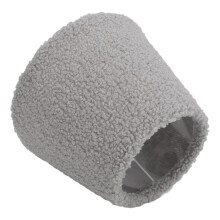 Pantalla gris de peluche E27/E14, doble superior 11 cm, inferior 17 cm