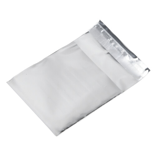 50 piezas de bolsas con cierre de aluminio plateado de 6,5  6,5 cm 2