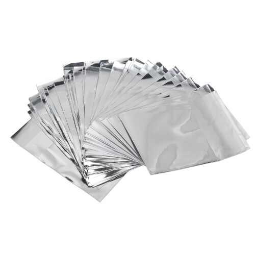 50 piezas de bolsas con cierre de aluminio plateado de 6,5  6,5 cm 1