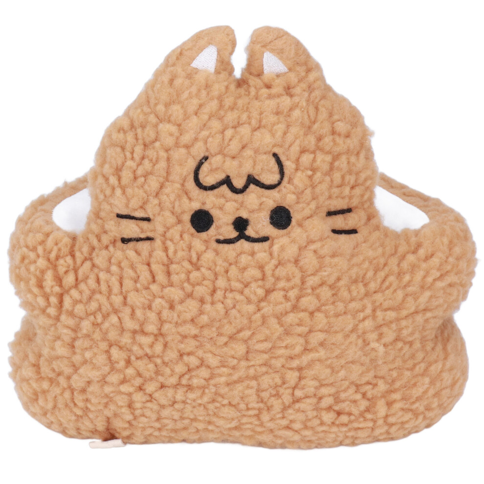 Cat Plush Door Stopper - Cute Anti Collision Cartoon Doll Design Brown