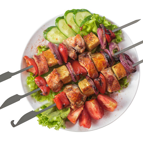 Flache Titan-Grillspieße 25cm/32cm, 10 Stück 2