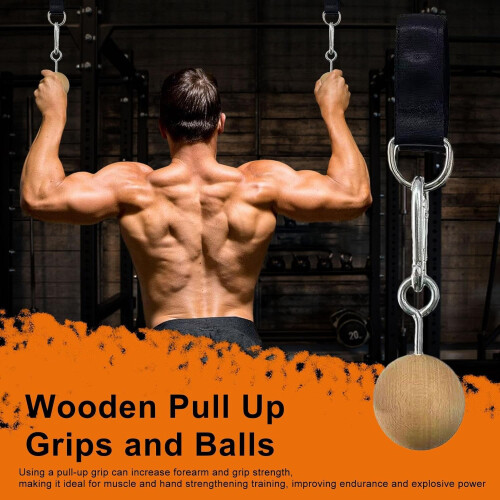 Pull Up Bar Ball Handle Strength Trainer for Forearm Biceps Back Workout 1