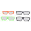 4 gafas de eclipse solar de ABS Negro/Verde/Naranja 2