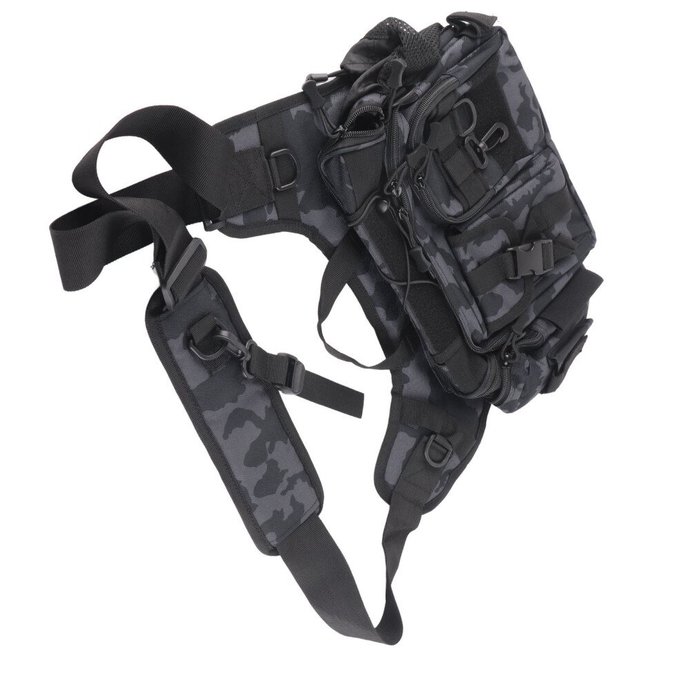 Versatile Sling Fishing Tackle Bag with Rod Holder & Storage Pocket