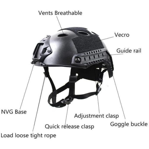 Airsoft PJ Tactical Helmet NVG Mount Side Rail Tan 1