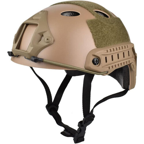 Airsoft PJ Tactical Helmet NVG Mount Side Rail Tan