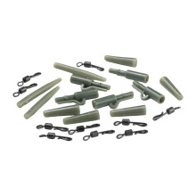40piece set for carp fishing with running rig and storage case dark green
