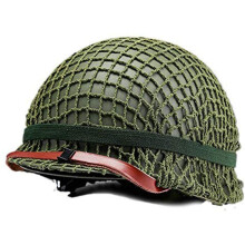 Reproduction Ww2 Us M1 Military Steel Helmet, Protective Dual Layer Steel ABS Helmet with Mesh Cover