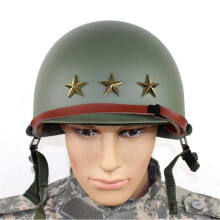 Replica M1 US Army WWII Green Helmet with Canvas Chin Strap Replica WW2 Military Helmet Tactical Airsoft Paintball Helmet