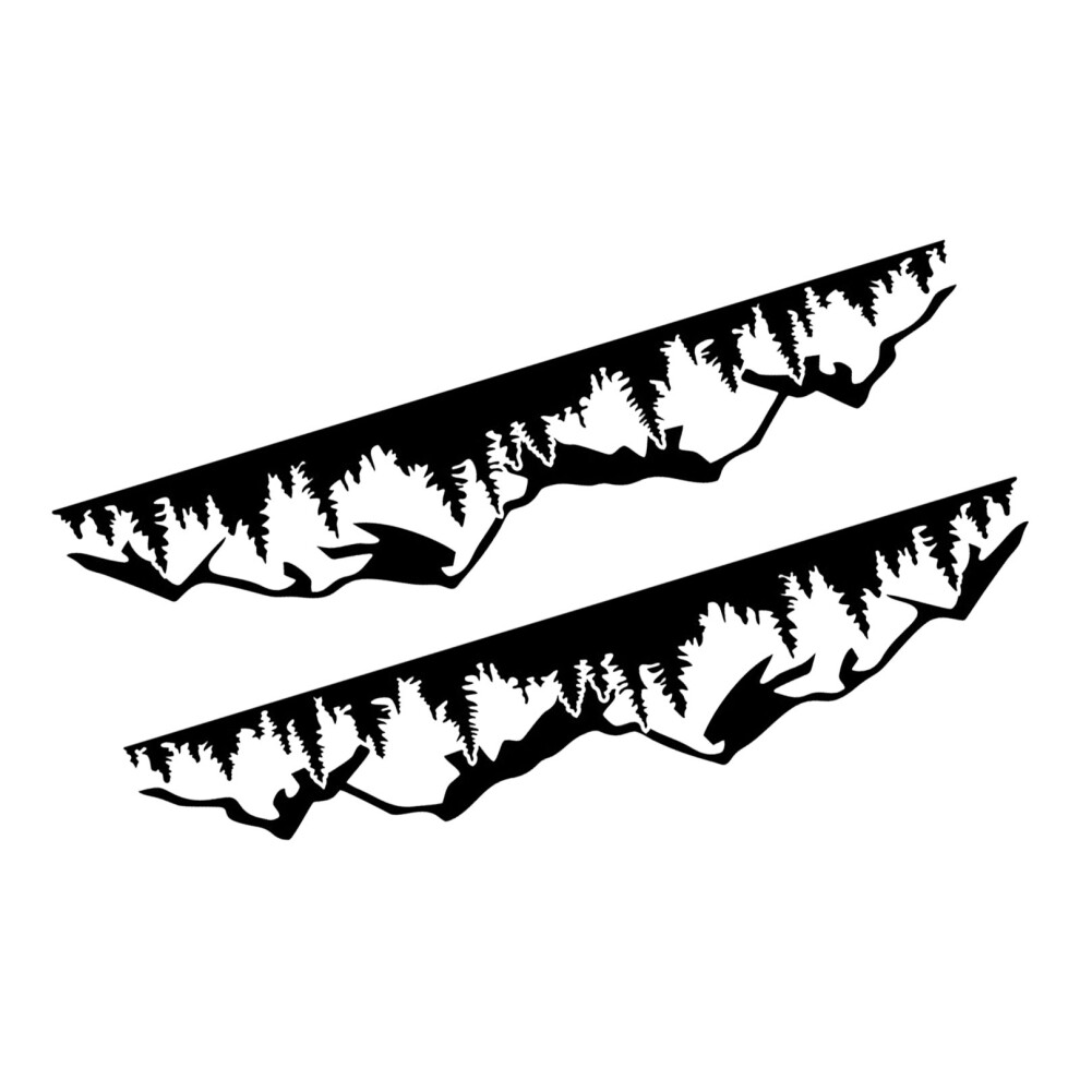 2Pcs Mountain Tree Forest Car Decal, Black 8761332985862