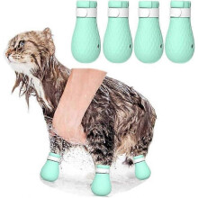 4 Pairs of Adjustable Silicone Anti-Scratch Pet Shoes